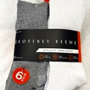 Geoffrey Beene athletic crew sock 6-pack NWT Men's Shoe Size 6-10
